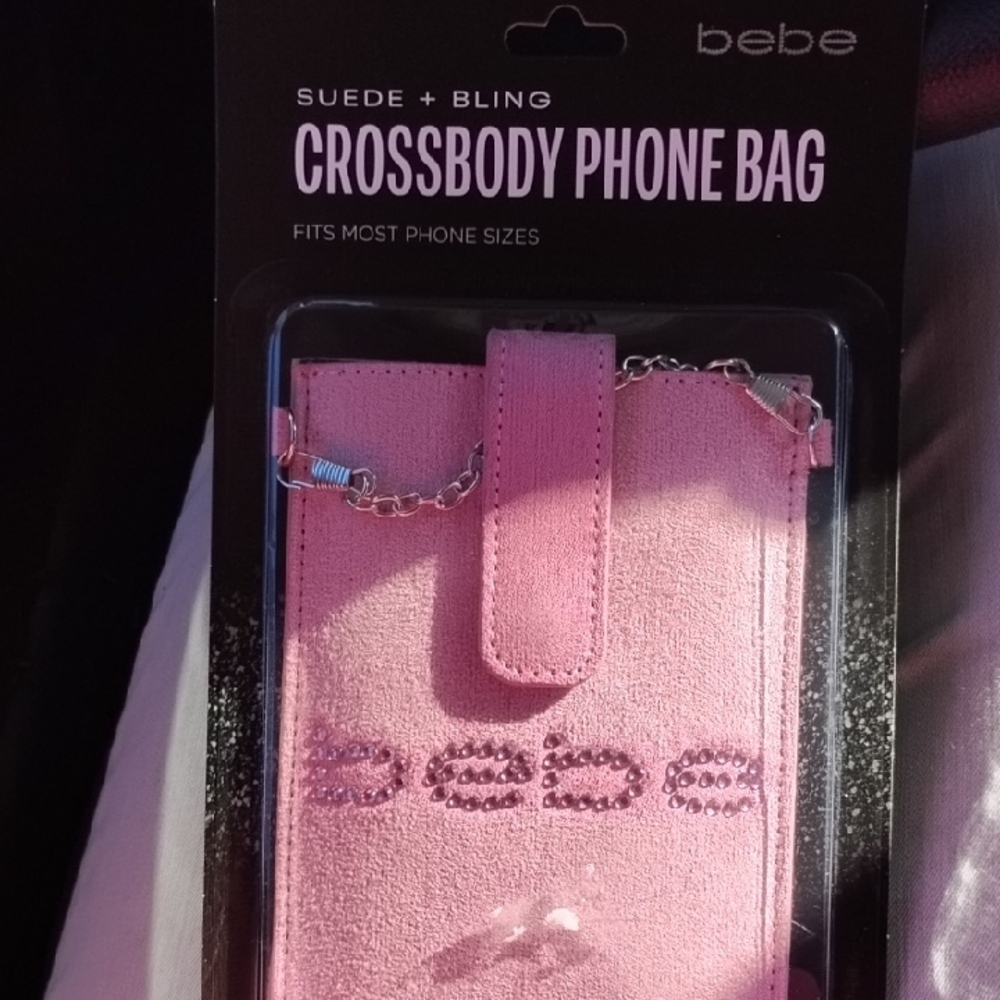Bebe Pink Crossbody Phone Bag